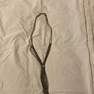 Long chain silver necklace